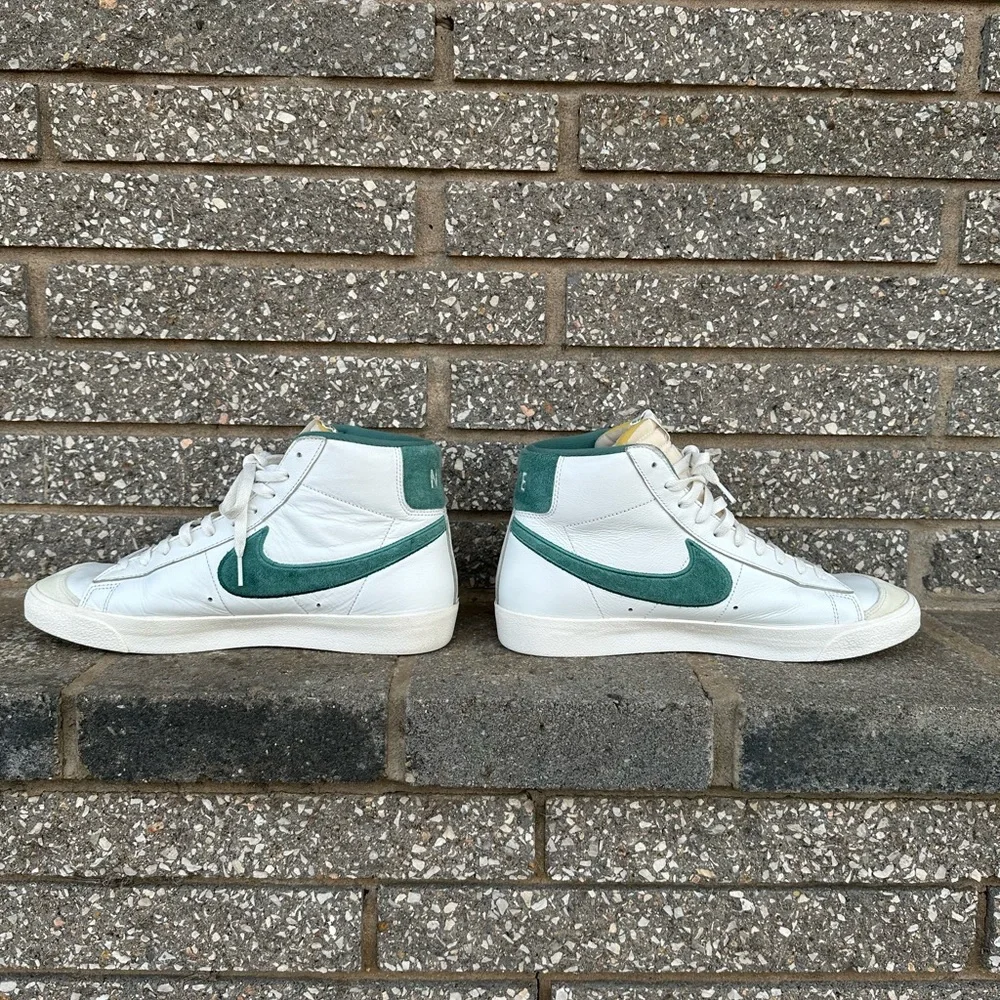 Men’s Nike Blazer Vintage Mid ‘77 PRM White Bicoastal Green Size 12 High Tops - Picture 8 of 15